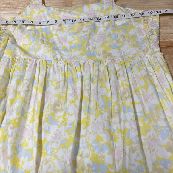 Hatch The Nines Target NWT Floral Smocked Tank Maternity Dress Size XL Yellow - Picture 8 of 10
